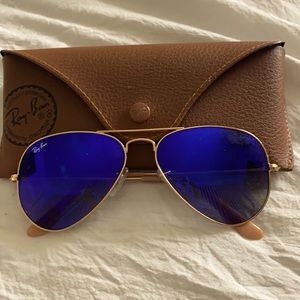 Basically new royal blue RayBans with case!